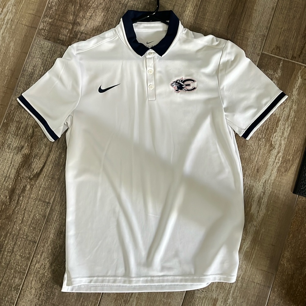 White golf shirt